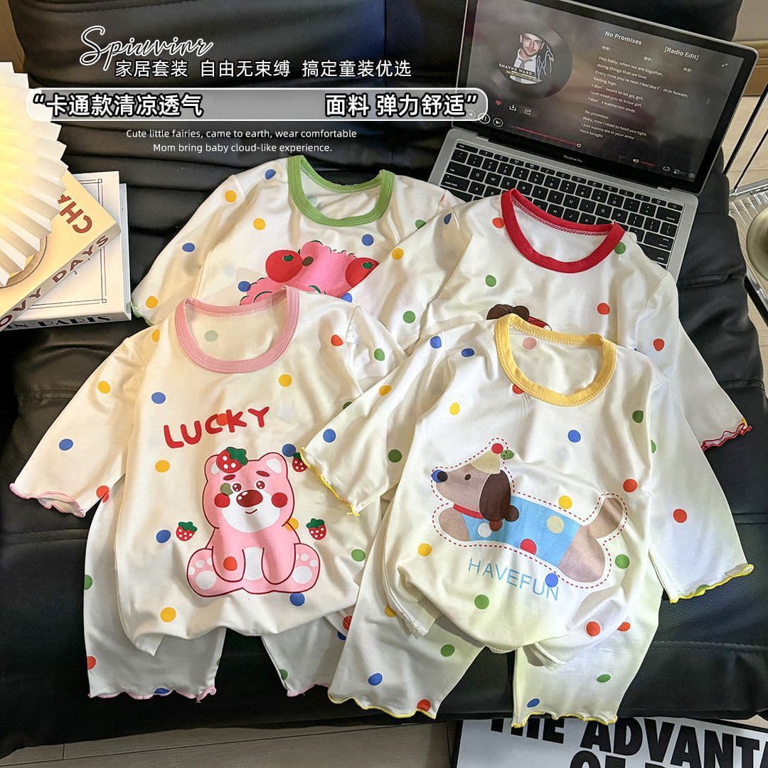 Kids Pajamas for Girls, Summer Modal Thin Loungewear, 2026 New Little Girl Baby Air Conditioning Wear Set