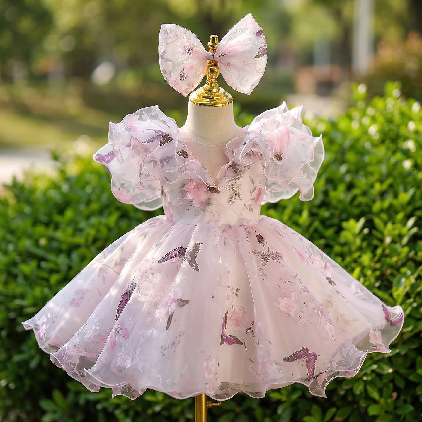 Girls' Flower Fairy Tutu Princess Dress, Children's Host Piano Performance Costume for Children's Day
