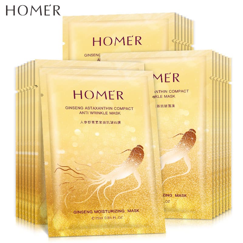Hanmeiji Ginseng Anti-Wrinkle Mask Sheet with Astaxanthin Lifting and Firming Mask, Moisturizing and Hydrating Skincare Wholesale