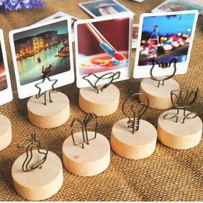 Retro round log iron art note holder photo holder business card holder message holder can print LOGO