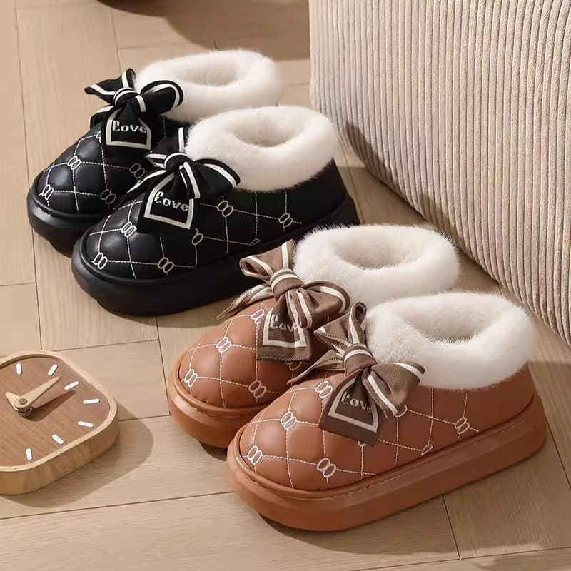 2025 New Waterproof Cotton Slippers for Women, Winter Fleece-Lined Thickened Home & Outdoor Wear EVA Cotton Shoes, Men's & Women's Couple Shoes