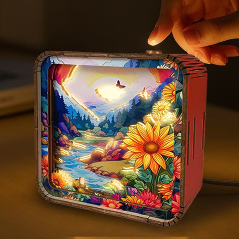3D wood carving lamp DIY wooden cross-border snowman night light ornaments starry sky lamp lotus lamp little prince night light gift