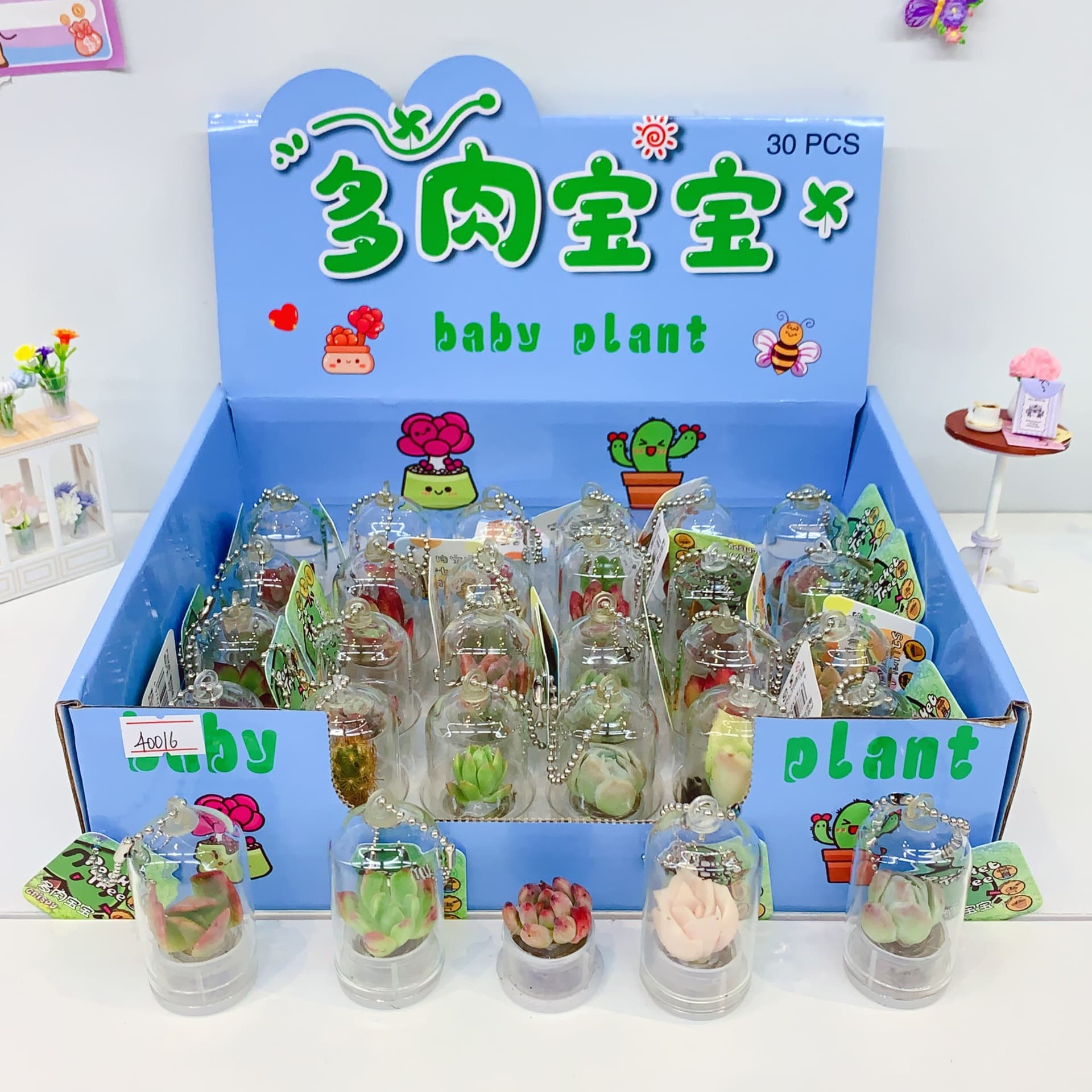 New Mini Succulent Pendant Potted Plant Easy for Beginners Cute Green Plant Keychain