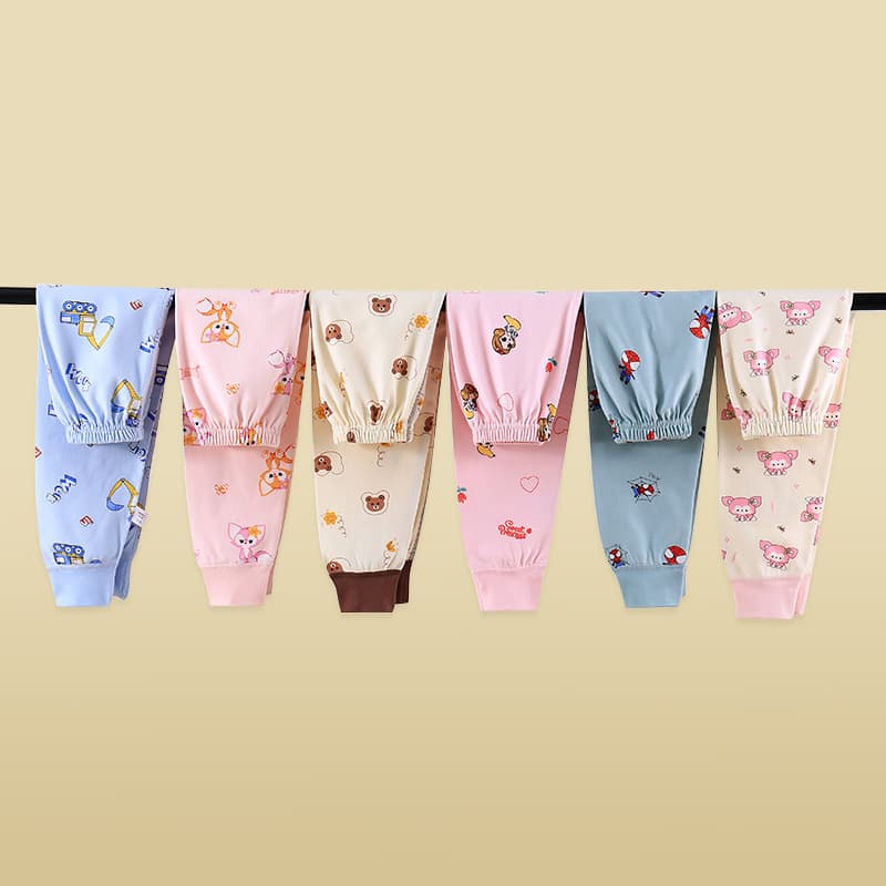 Category A Xinjiang Long-Staple Cotton Children's Brushed Unisex Pure Cotton Seamless Single Autumn Pants Small/Medium Kids Winter Loungewear