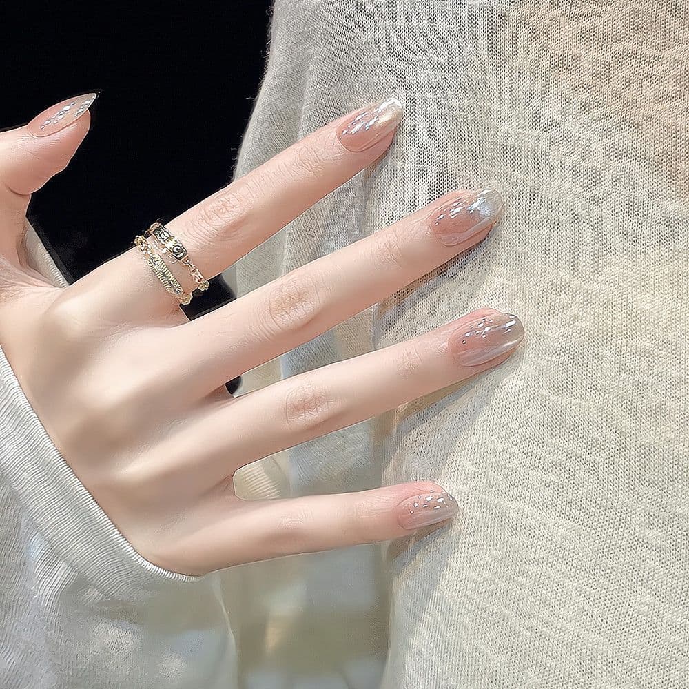 Wearable nails, high-end flash nail art patch, detachable short oval, Internet celebrity Douyin live broadcast popular Haili manicure