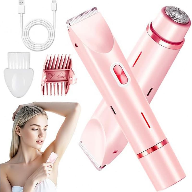 Waterproof Rechargeable Electric Hair Trimmer for Women, Dual-Head Full Body Shaver, Wet & Dry Use Shaver, Cross-Border Hair Removal Device