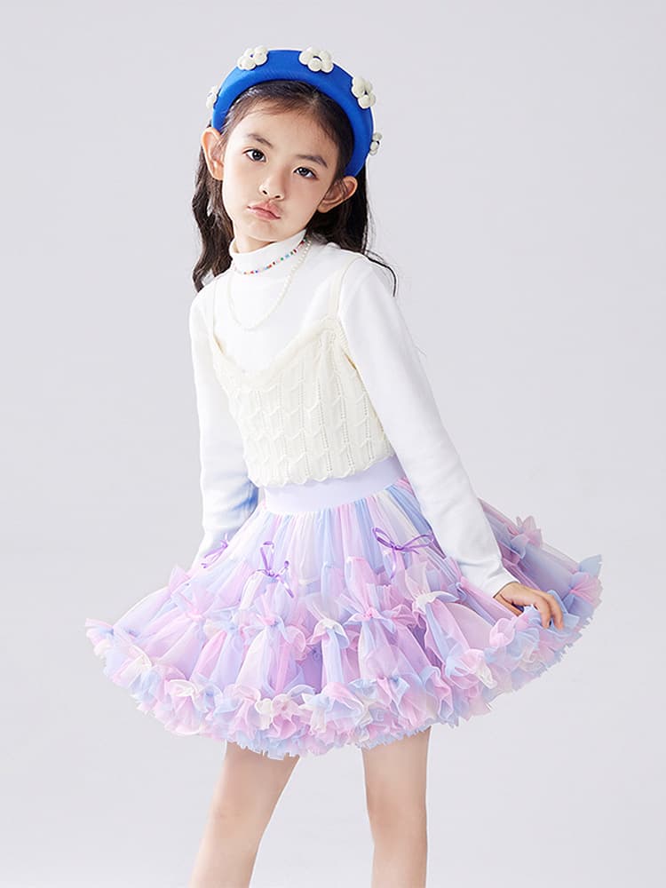 Lingfeng New Generation A-line Tutu Skirt for Girls, Summer New Mesh Puffy Tutu Skirt Wholesale