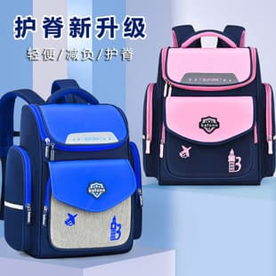 New Cross-Border Spine-Protecting Children's Backpack, Casual Waterproof Large Capacity School Bag for Boys and Girls, Wholesale