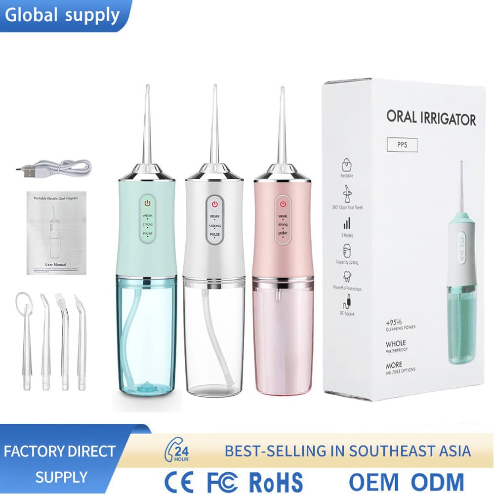 Cross-border Electric Oral Irrigator Portable Water Flosser for Tartar Removal Rechargeable Handheld Home Oral Cleaning Dental Irrigator