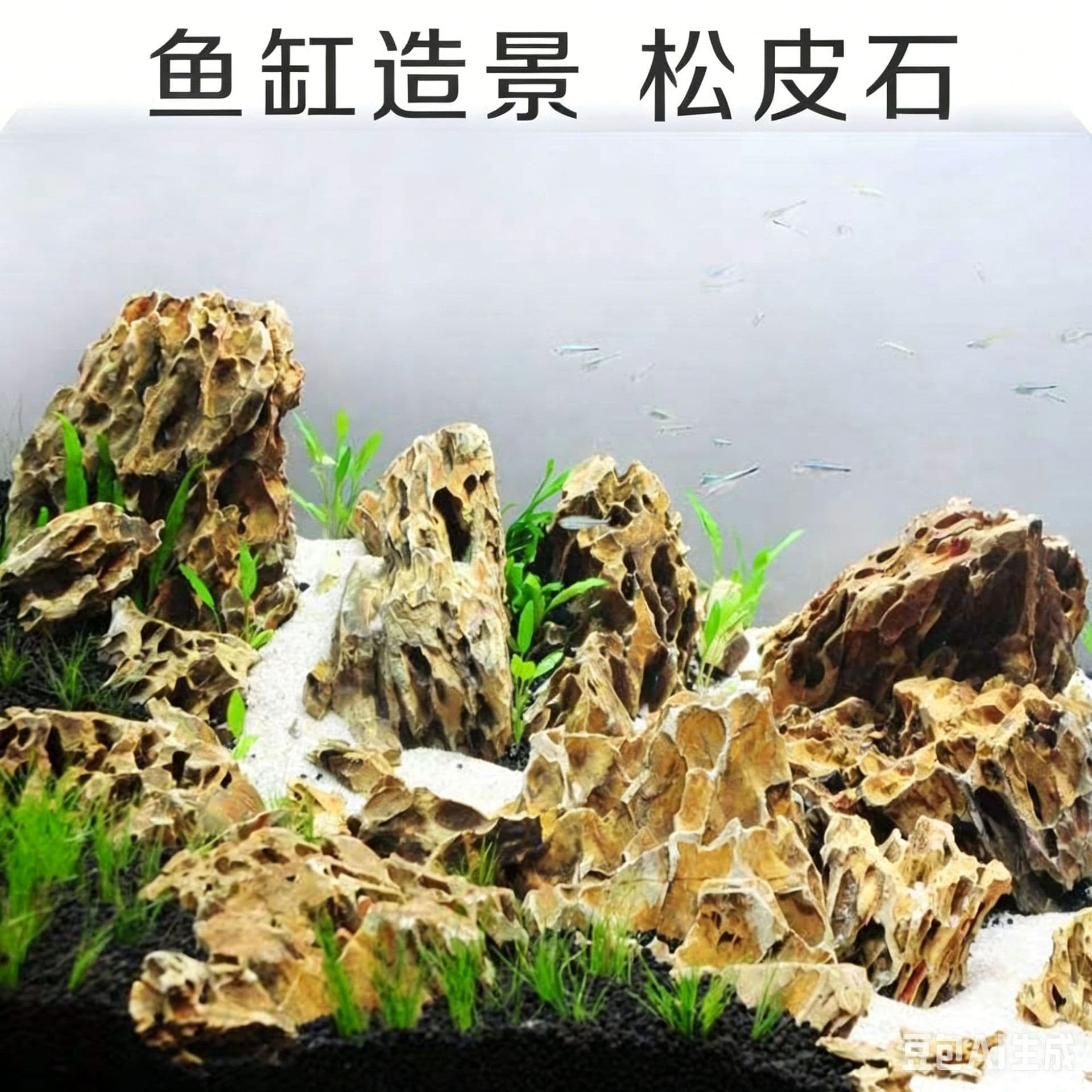 Manufacturer wholesale pine bark stone landscape stone aquatic plant tank landscaping stone aquarium landscaping stone wholesale pine bark stone