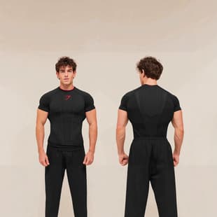 GYMSHARK / ONYX V1 Men's T-Shirt, Stretch Crew Neck Short Sleeve Tight Top for Sports Fitness Training