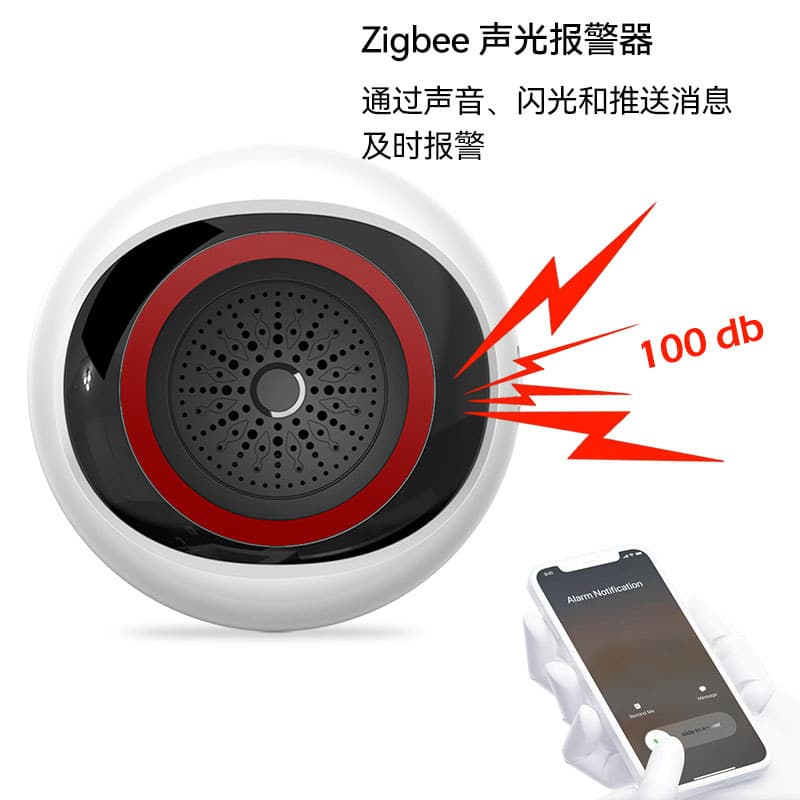 Smart Sound Light Alarm For Home Use Usb Battery Dual Power Zigbee Smart Home Security System High Quality Durable