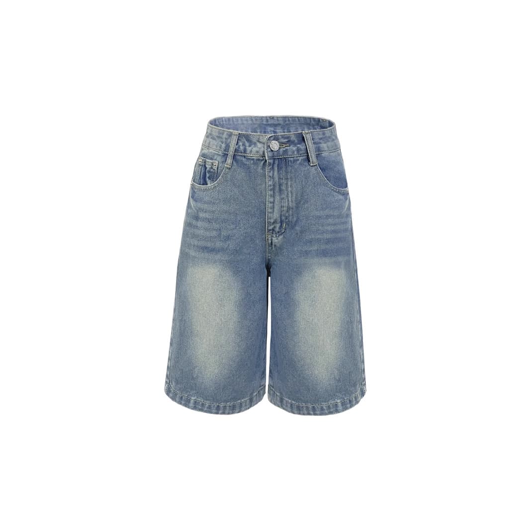 Cross-border trade Amazon Europe and America source factory wholesale women's denim shorts loose casual wide-leg five-point pants