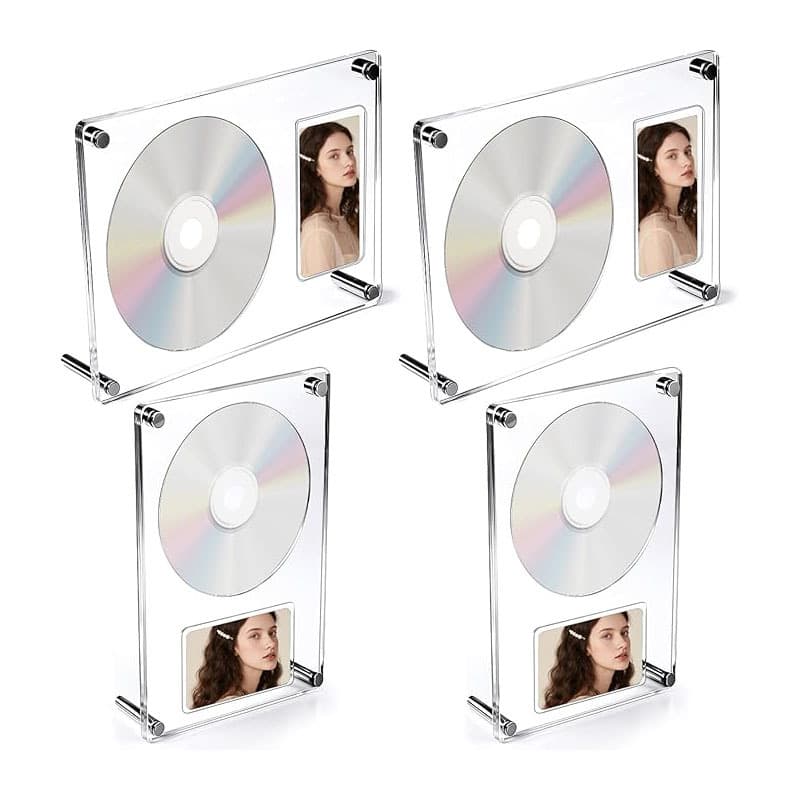 Acrylic Photo Card and CD Holder – Ultra-clear display for sports, trading cards and photo albums