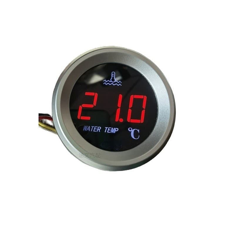 Cross-border car and truck 12/24V universal round digital display water temperature meter round 52MM with plug flashing alarm electronic