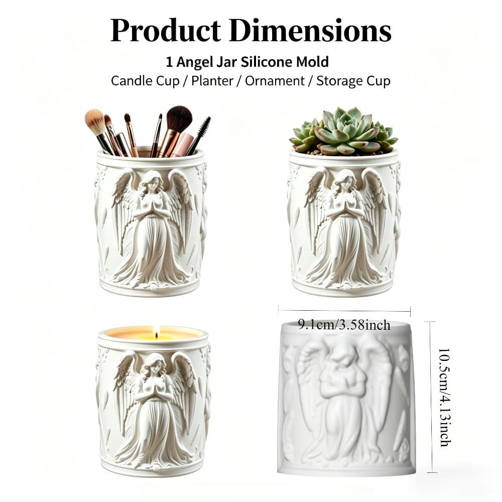 Cross-border Best-selling Relief Angel Jar Silicone Mold for Aromatherapy Candles and Plaster DIY Molds