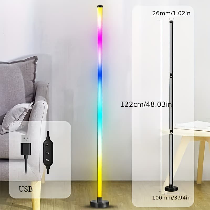 2026 Fall/Winter Cross-Border Foreign Trade New 4/3/2/1 Modern LED Corner Floor Lamp 48 Adjustable