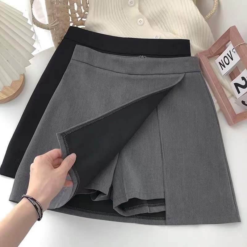 Women's Black Irregular Skirt High Waist Slim Fit Hip-Hugging Short Skirt 2024 Spring New A-Line Skirt Pants Summer