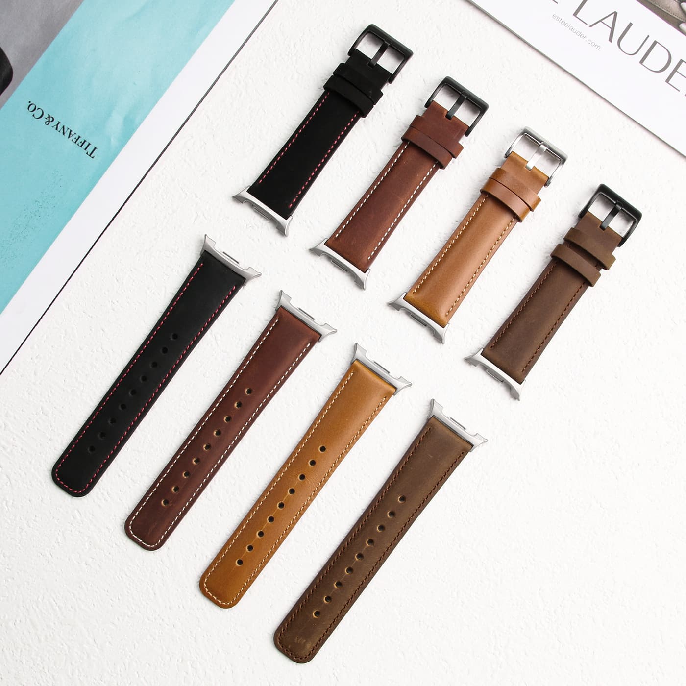 Suitable for Samsung Watch8/9 Classic watch band, hot-selling cross-border model, high-end Crazy Horse leather watch band
