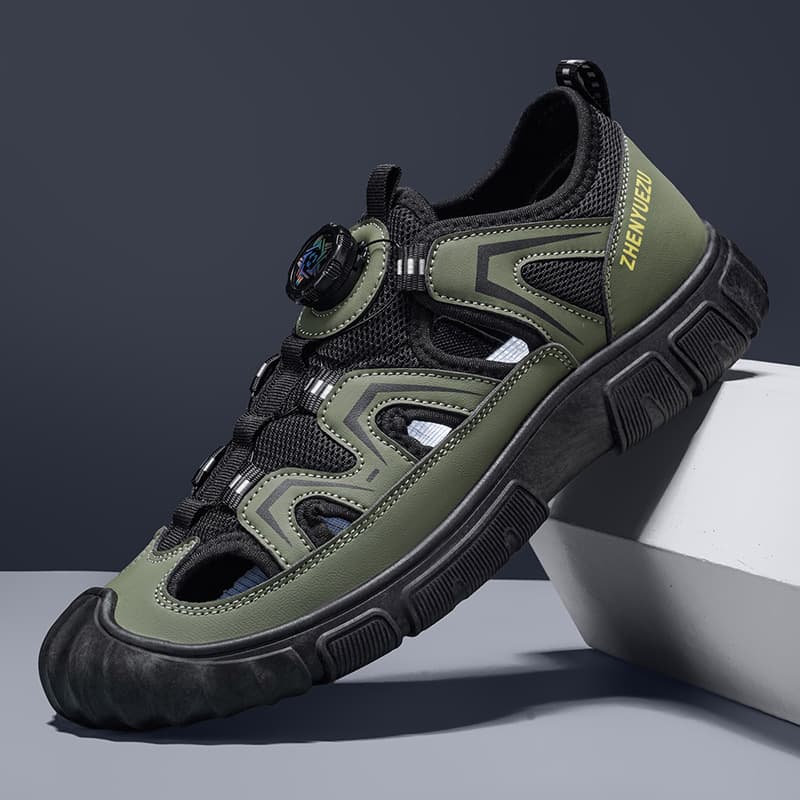 Men's Plus Size Sandals, New Summer Style, Hollowed-out Breathable Outdoor Hiking Casual Lightweight Slip-on Beach Shoes