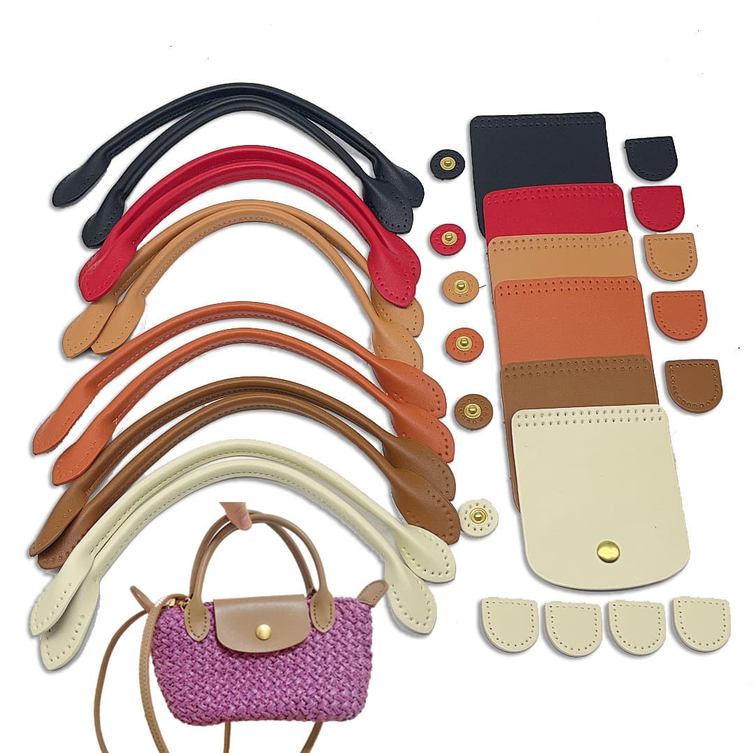 Mini Dumpling Bag Longquan Bag Faux Leather Accessories Handmade Diy Crochet Patchwork Handle Retail