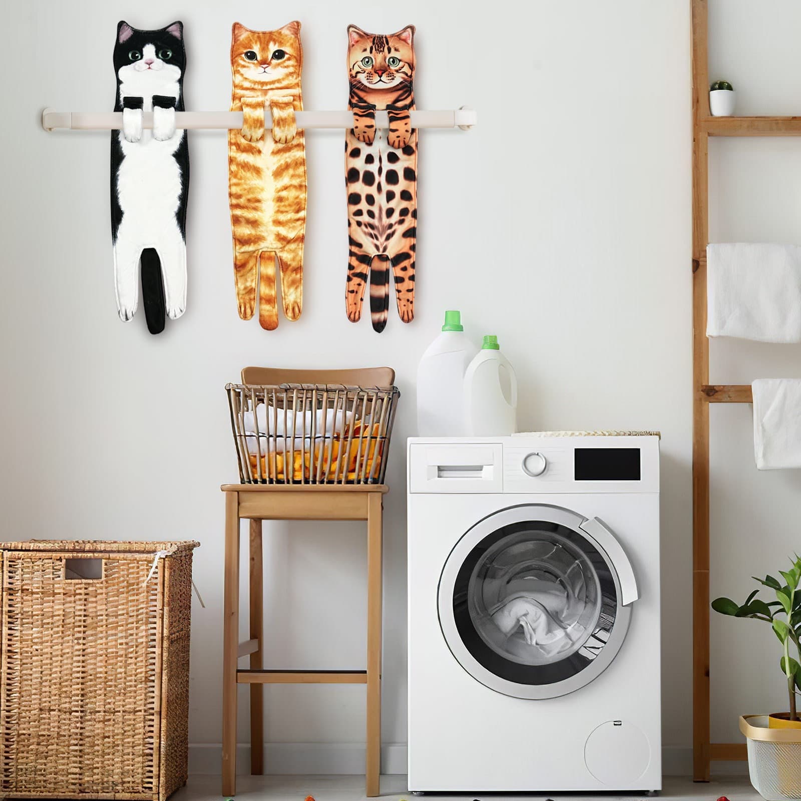 Cat-shaped hand towels, sweat towels, creative handkerchiefs, cute hanging towels