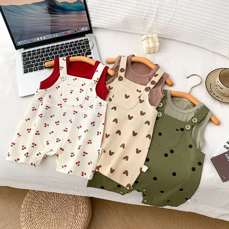 Baby Clothes Overalls Summer Infant Suspenders Romper Pure Cotton Jumpsuit Baby Vest