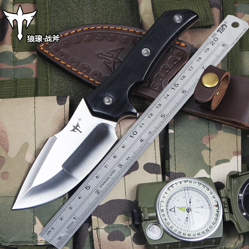 Outdoor Knife Integrated Self-Defense Straight Knife Wilderness Survival Knife Camping Portable Equipment Fruit Knife