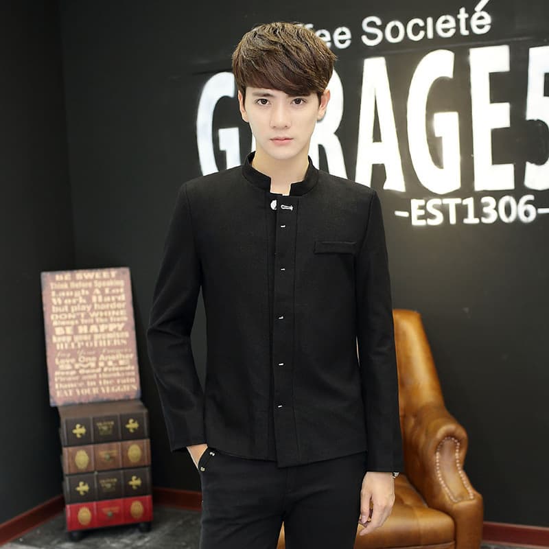 Spring/Autumn Men's Casual Blazer, Korean Style Slim Fit Stand Collar, Hot Blood High School Uniform Jacket Outerwear 11