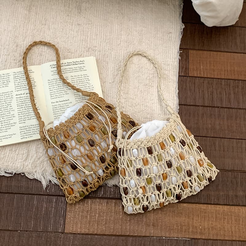 Unique Niche Design Handwoven Bag Women 2026 New Fashion Shoulder Underarm Bag Net Bag Bucket Bag