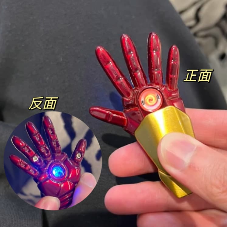 Creative Iron Man Merchandise Energy Palm Figure USB Rechargeable Lighter Tungsten Wire Cigarette Lighter