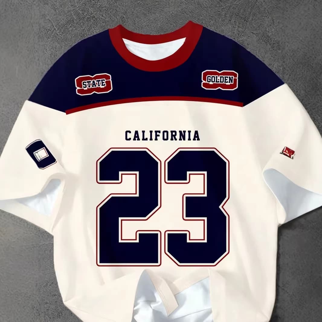 European and American style new printed lucky number 23 sports basketball uniform short-sleeved T-shirt