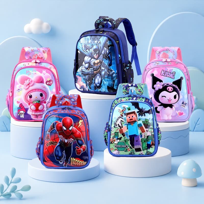 2026 Cross-border Trade Cartoon Cute Boys and Girls Backpack, 3-Year-Old Weight-Reducing Kids School Bag for Girls