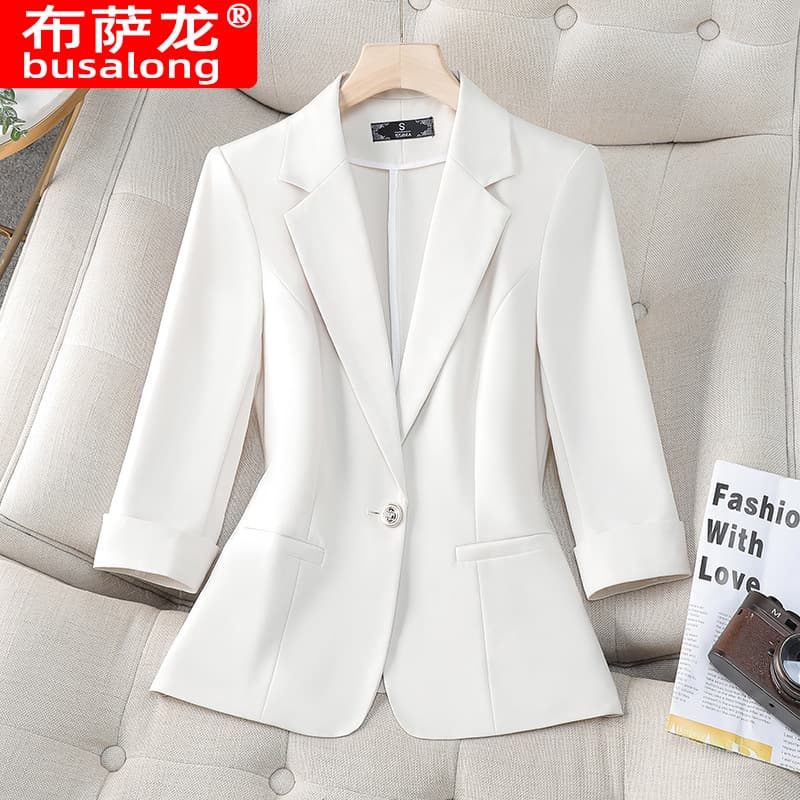 2026 New Busalong Women's Three-Quarter Sleeve Blazer Office Suit Jacket Workwear 6208
