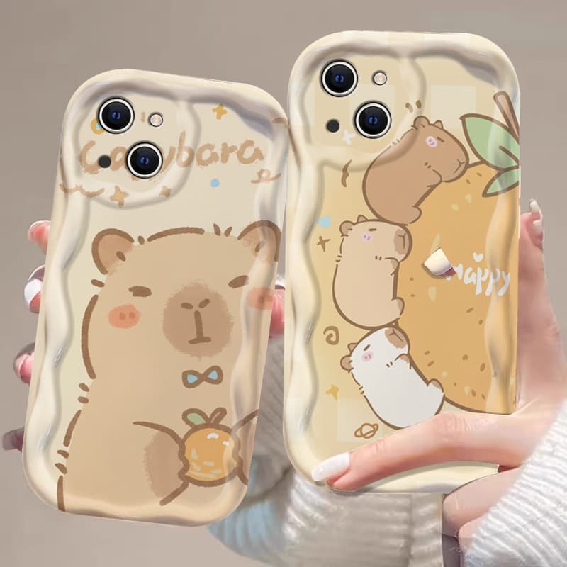 Suitable for Apple 15 mobile phone case iPhone14promax cream pattern ip13 cartoon 12mini capiba 16