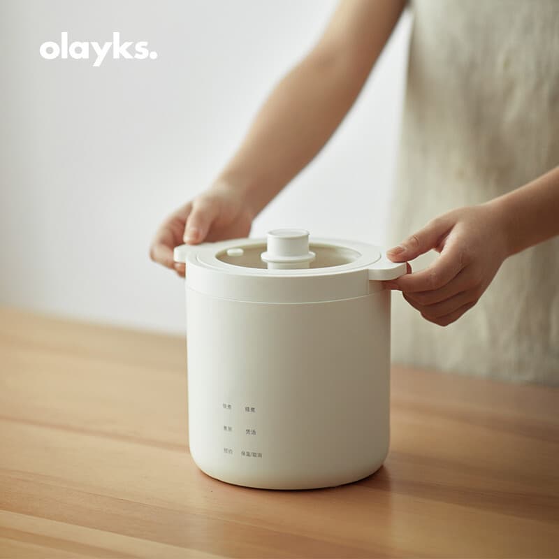 Olayks Mini Rice Cooker Smart Home Multi-functional Small Electric Rice Cooker 1.2L Capacity for One Person