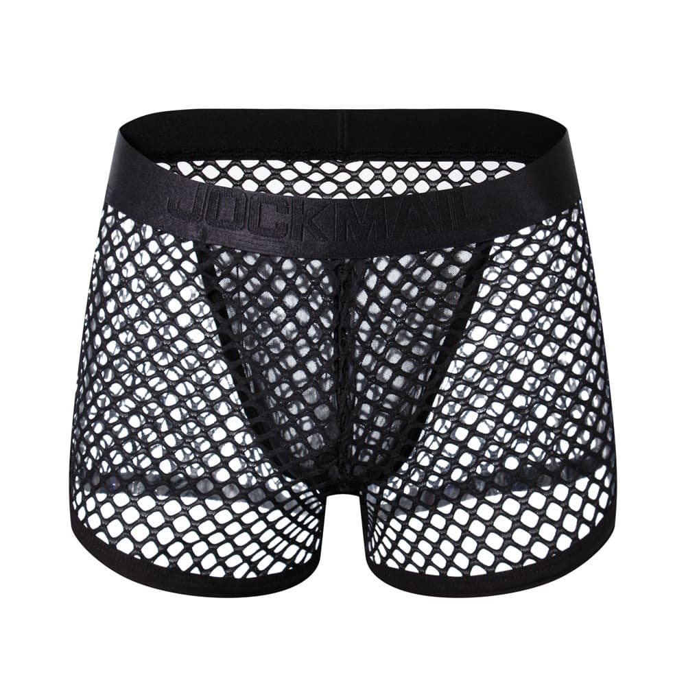 Low Waist Men's Boxer Briefs Breathable Mesh Inner Lining Jockmail Couples Underwear Nylon Antibacterial Shaping