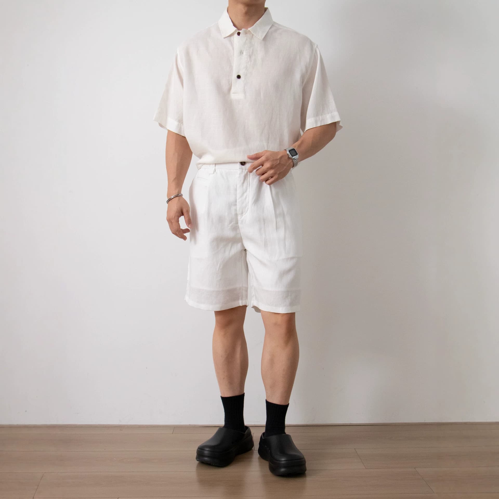 Nengmeng Old Money Style Linen-Like Lyocell Shorts for Men Summer Lightweight Breathable Casual Versatile Shorts