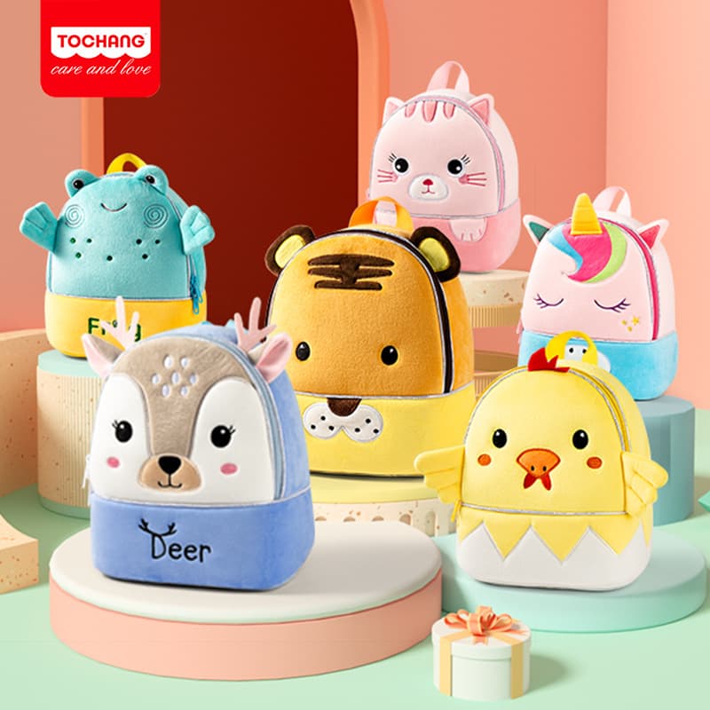 Hot-Selling Cartoon Animal Kids Backpack Street Vendor Supply Dual-Shoulder Bag Kindergarten Plush Backpack Children's Bag In Stock