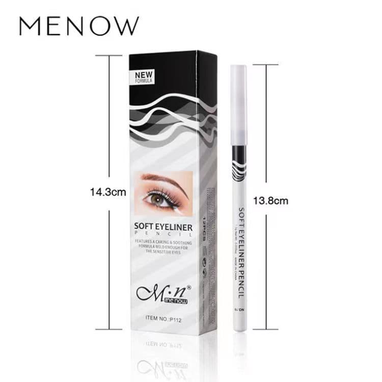 Cross-border Hot Selling MENOW Wooden White Eyeliner Pencil Waterproof Inner Eyeliner Lower Lash Line Aegyo Sal Pen