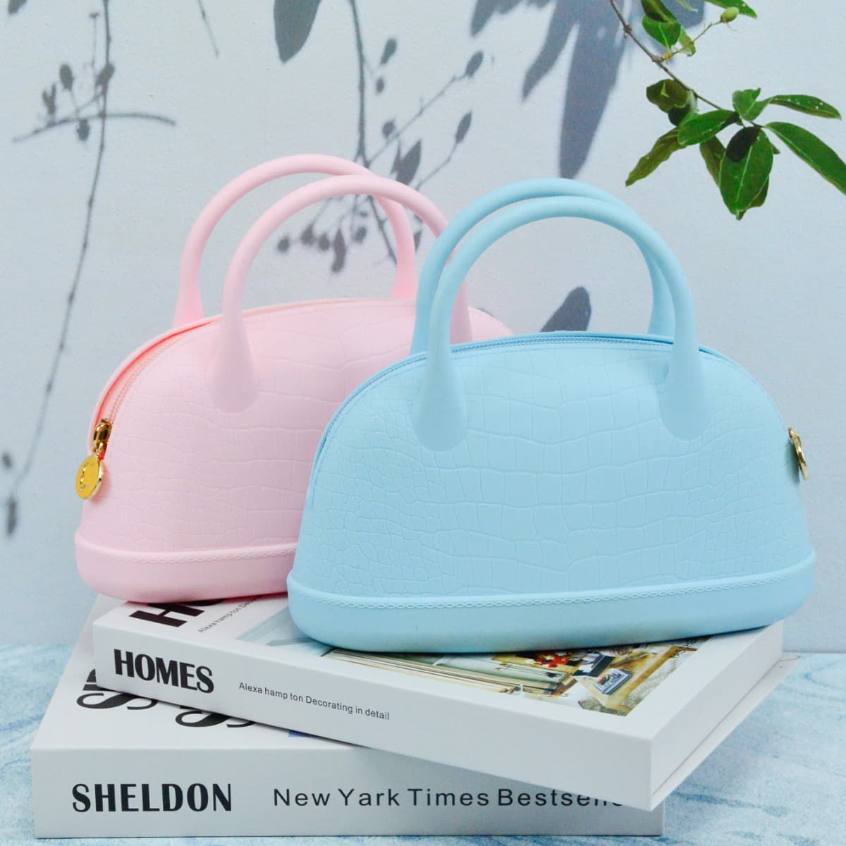 Silicone Handbag for Women, Premium Large Capacity Waterproof Toiletry Makeup Bag with Metal Zipper Storage Pouch