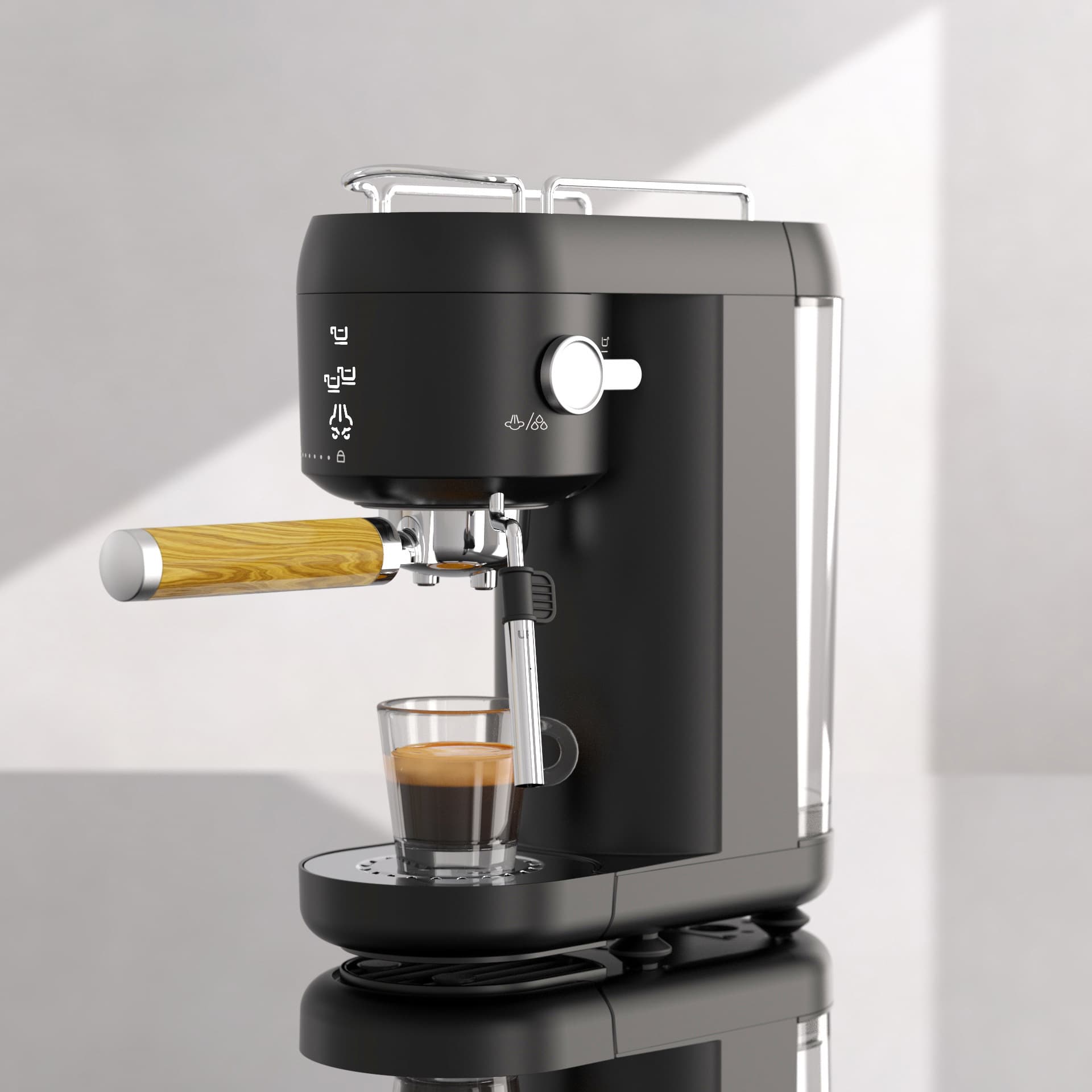Coffee Machine Espresso Machine Visual Fully Semi-Automatic Household Milk Frother Machine Small Grinder Electric 110V US Plug
