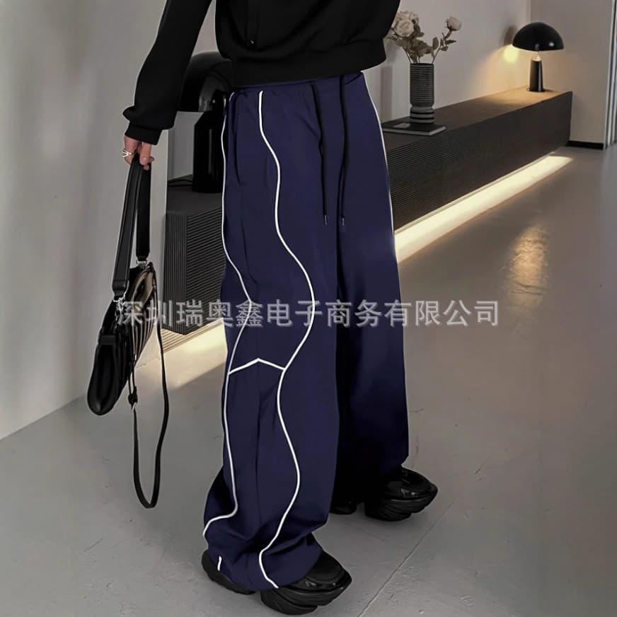 2025 American Vintage Retro Hip-Hop Printed Sweatpants for Men and Women, New Fall/Winter Straight-Leg Loose Fit Trousers