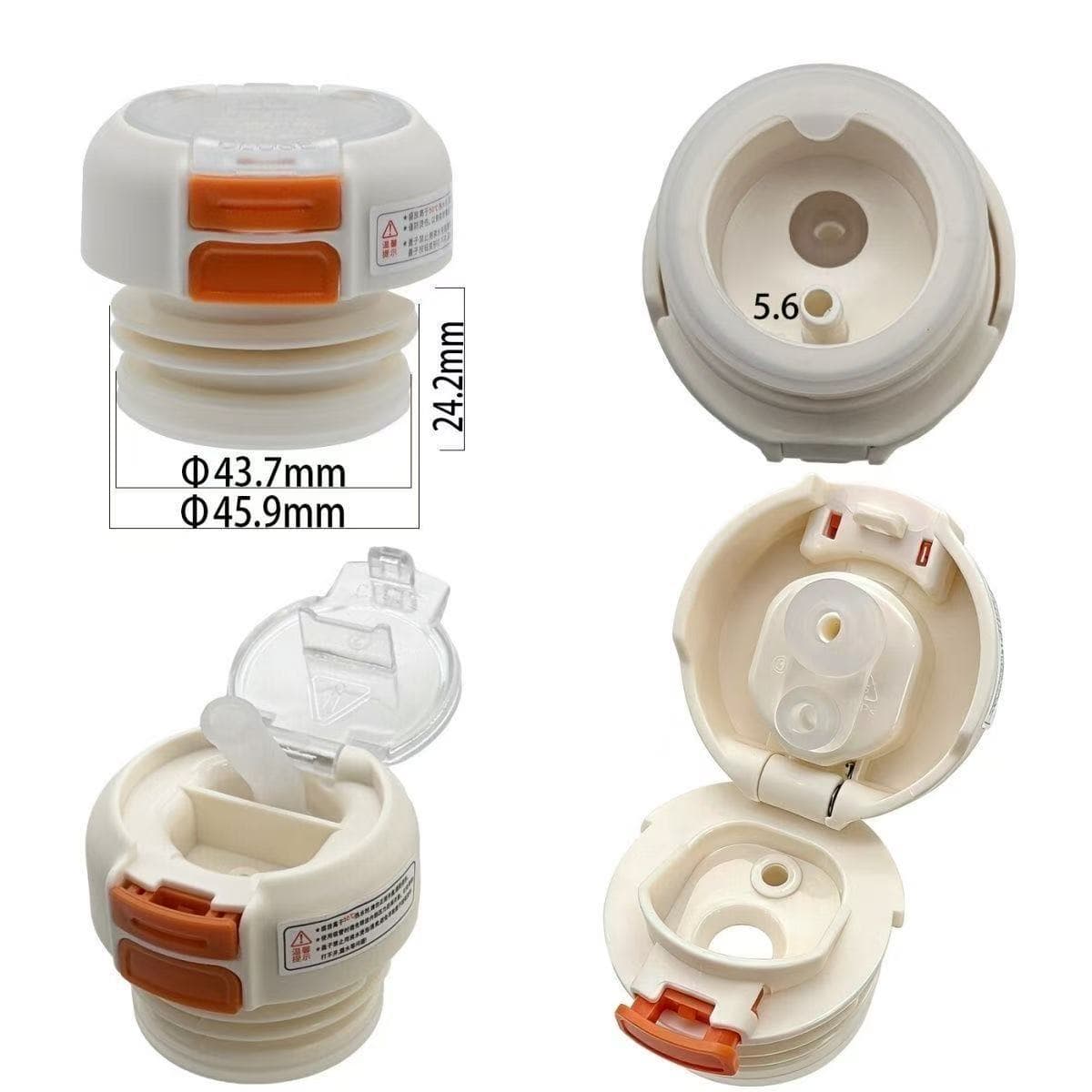 Universal Insulated Bottle Flip Lid Replacement Parts, Silicone Straw Dual-Drink Lid, Leak-Proof Inner Plug, Direct-Drink Lid, Cup Lid Replacement