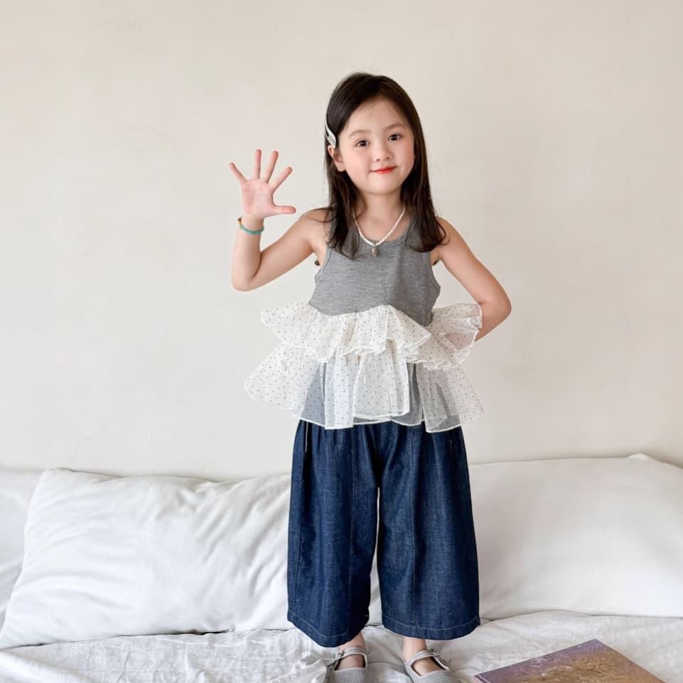 Weimu Girls' Summer Outfit 2025 New Thin Korean Style Children's Vest and Pants A-Class Baby Girl Clothes