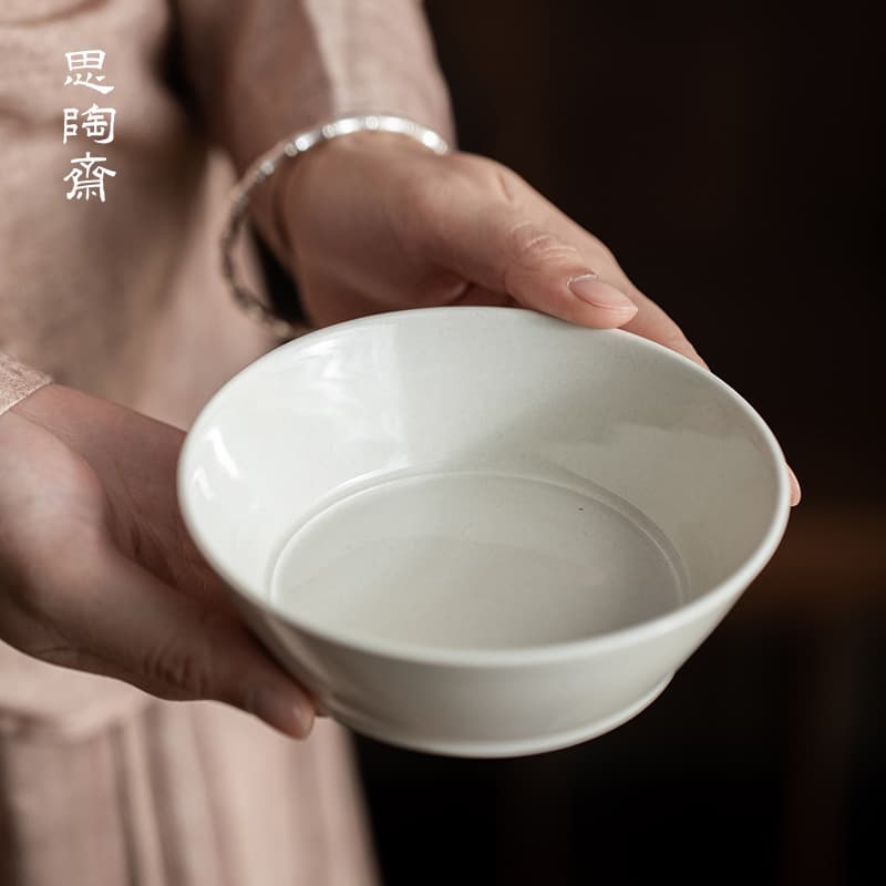 Sitaozhai Plant Ash Dry Brewing Pot Stand, Household Ceramic Elegant Tea Set Accessories, Pot Maintenance Base Tray, Fruit Plate, and Tea Snack Plate