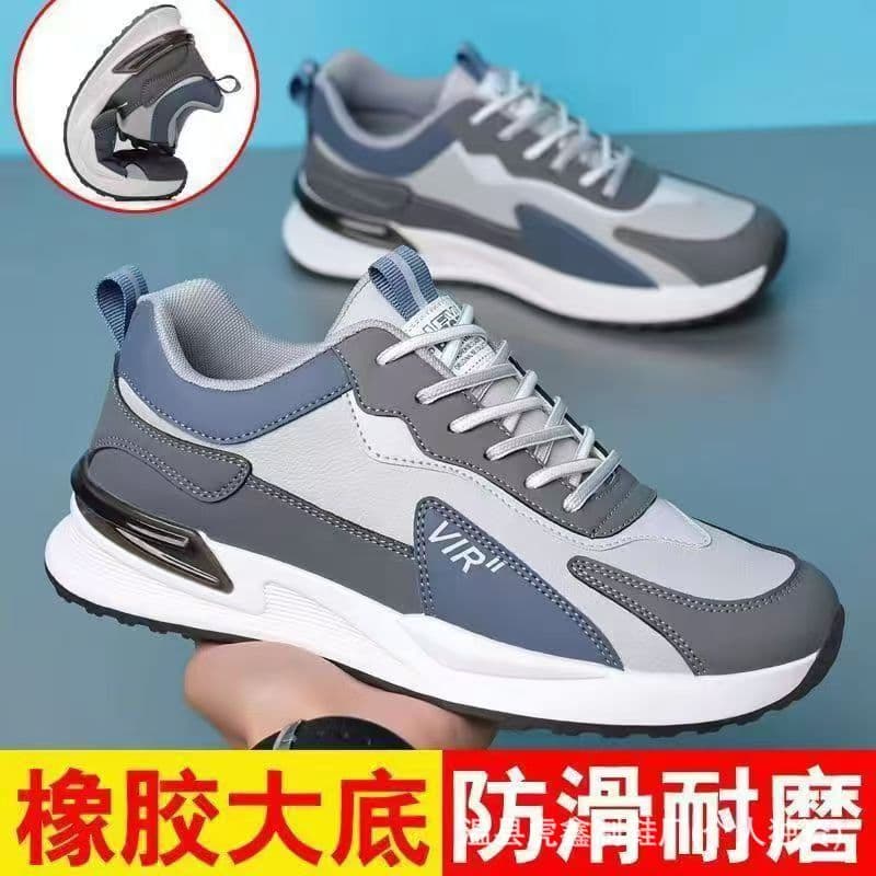 New spring sports shoes thick-soled leather running shoes men's cushioning trendy casual shoes outdoor versatile men's shoes