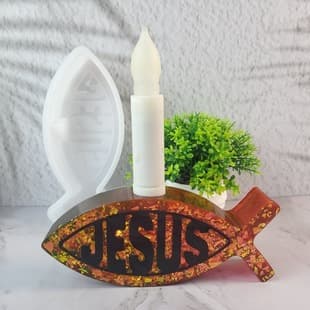 S0283 Wild Succulent Letter Candle Holder Desktop Decoration Cement Plaster Mold DIY Silicone Mold