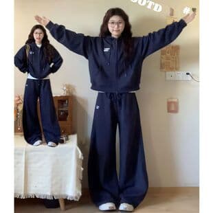 Autumn Plus Size Fashion Age-Reducing Sportswear Casual Set Women's Stylish Slimming Sweatshirt Two-Piece Set Plus Size 300 lbs
