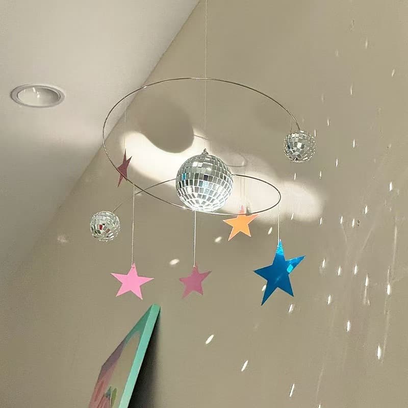Starry Night Sky Reflective Hanging Ornament DIY Craft Kit for Living Room and Bedroom Disco Planet Balance Mobile